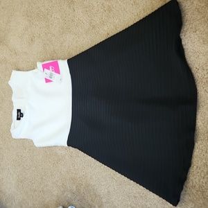 NWT girls white and black dress